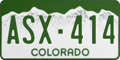 CO license plate ASX414