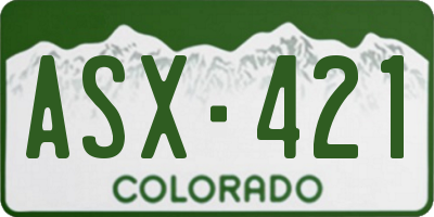 CO license plate ASX421