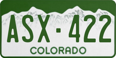 CO license plate ASX422