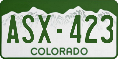 CO license plate ASX423