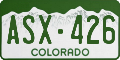 CO license plate ASX426