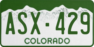 CO license plate ASX429