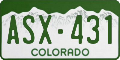 CO license plate ASX431