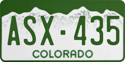 CO license plate ASX435