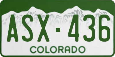 CO license plate ASX436