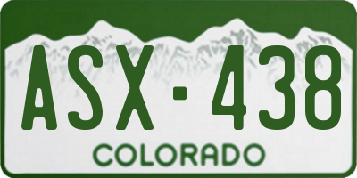 CO license plate ASX438