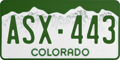 CO license plate ASX443