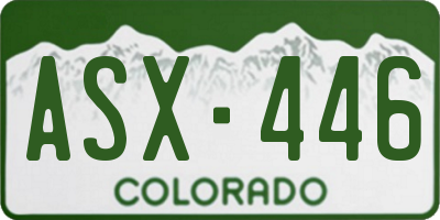 CO license plate ASX446