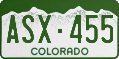 CO license plate ASX455