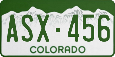 CO license plate ASX456