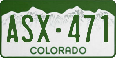 CO license plate ASX471