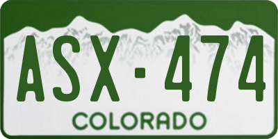 CO license plate ASX474