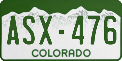 CO license plate ASX476