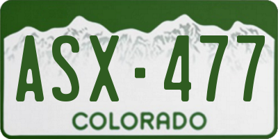 CO license plate ASX477