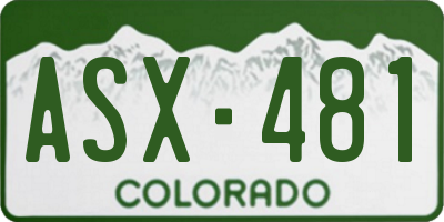 CO license plate ASX481