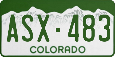 CO license plate ASX483