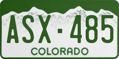 CO license plate ASX485