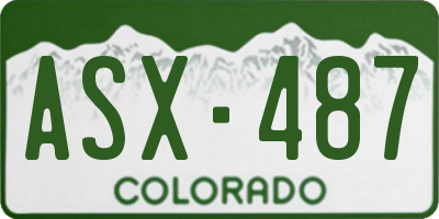 CO license plate ASX487