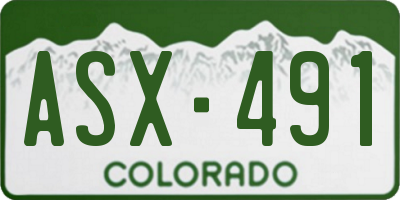 CO license plate ASX491