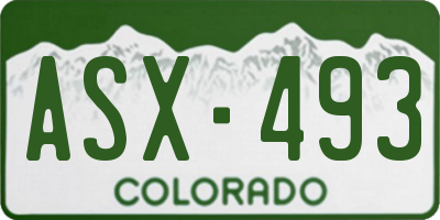 CO license plate ASX493