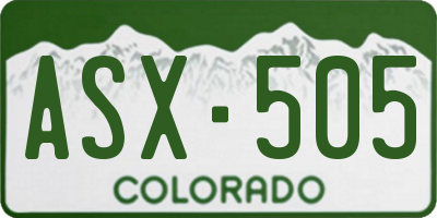 CO license plate ASX505