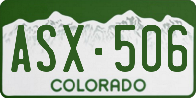 CO license plate ASX506