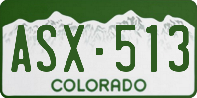 CO license plate ASX513