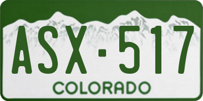 CO license plate ASX517