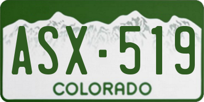 CO license plate ASX519