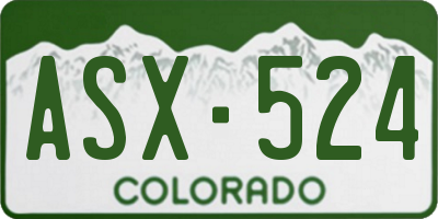 CO license plate ASX524