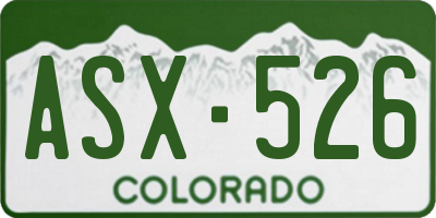 CO license plate ASX526