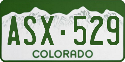 CO license plate ASX529