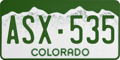CO license plate ASX535