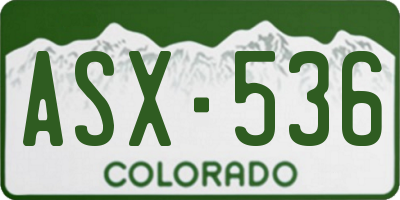 CO license plate ASX536