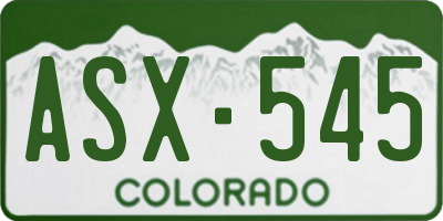 CO license plate ASX545