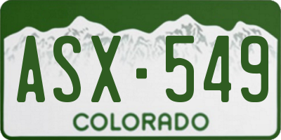 CO license plate ASX549