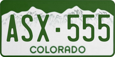 CO license plate ASX555