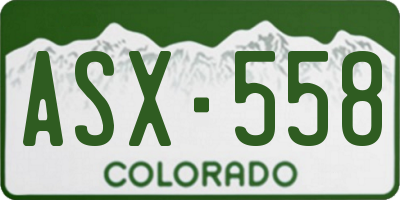 CO license plate ASX558