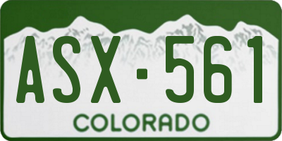CO license plate ASX561