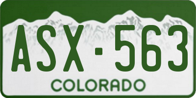 CO license plate ASX563