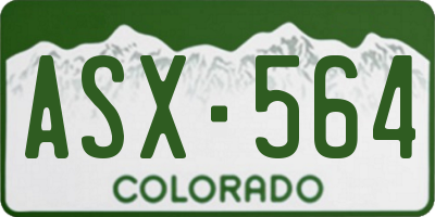 CO license plate ASX564