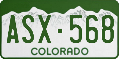 CO license plate ASX568