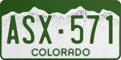 CO license plate ASX571