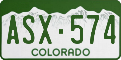 CO license plate ASX574