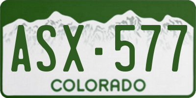 CO license plate ASX577