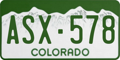 CO license plate ASX578