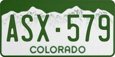 CO license plate ASX579