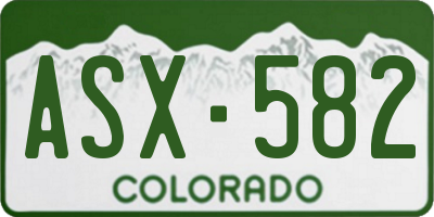CO license plate ASX582