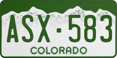 CO license plate ASX583