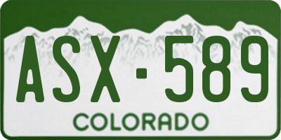 CO license plate ASX589